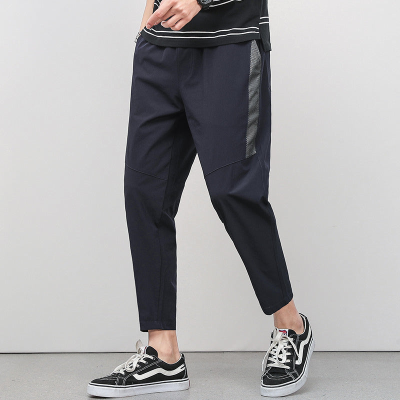 Gekürzte, dünne, lässige Hose mit Kordelzug