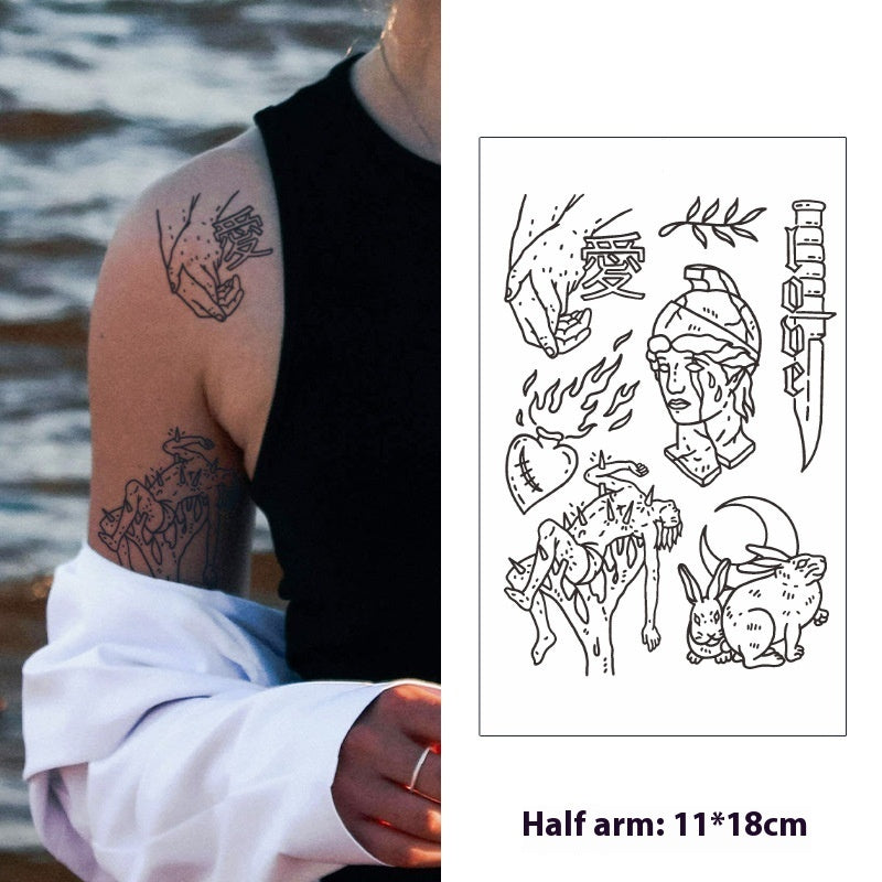 Halbarm Kräuter Tattoo Aufkleber Saft süße Cartoon-Figur dauerhaft nicht reflektierend