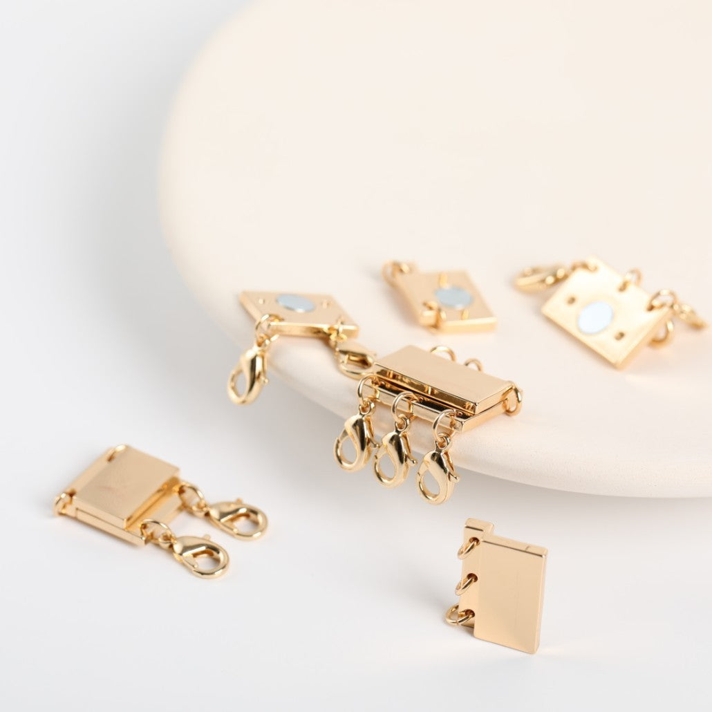 Layered Magnetic Necklace Buckle Twin Multi-layer Buckle