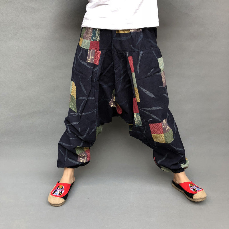 Herren Schritthose Lockere Thaihose Pumphose