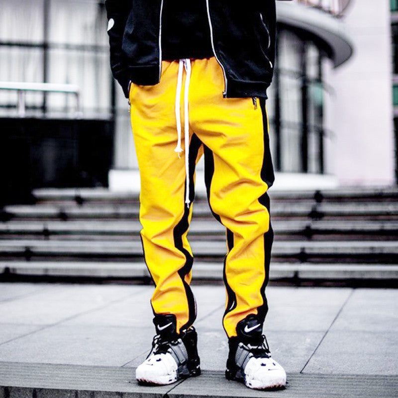 Fitness Hosen männer Trendy Marke Zipper Tasche Nähte Sport Füße Strahl Mund Männer