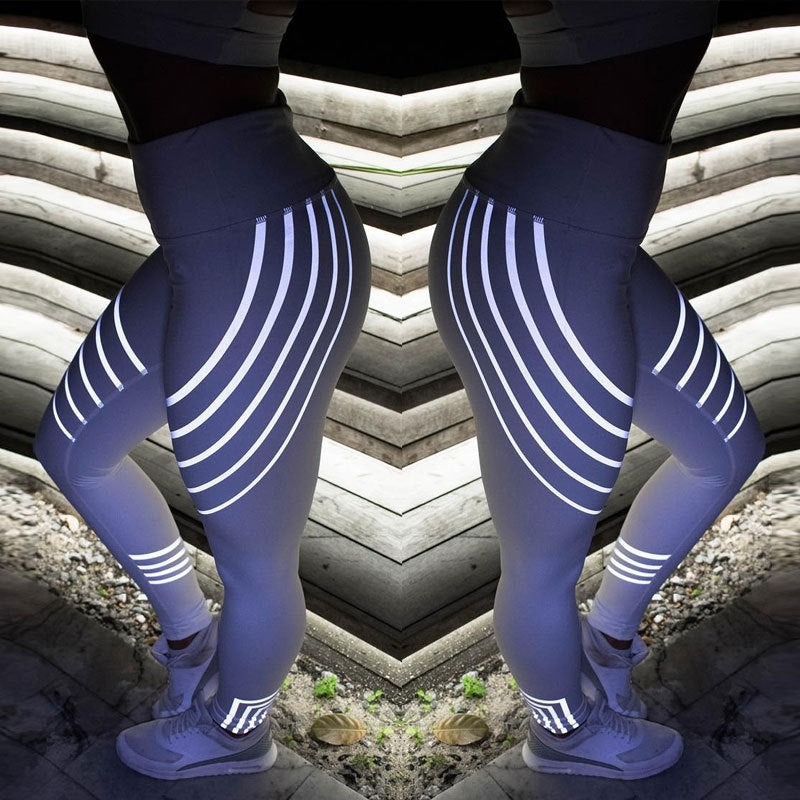 Europäische Schönheit Fitness Yogahosen Laserdruck schlank abnehmen Sport Leggings