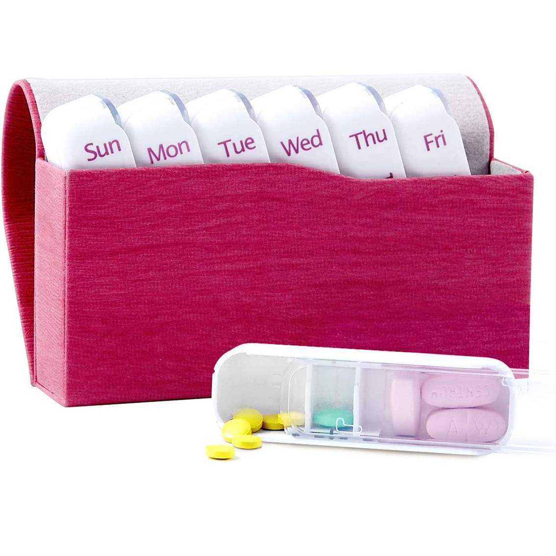 Femometer Pillendose 7 Tage Pillendose mit PU-Leder 7 Tage 3 Fächer