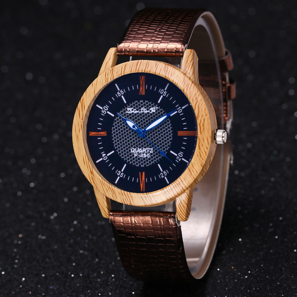 Leder-Holz-Uhr