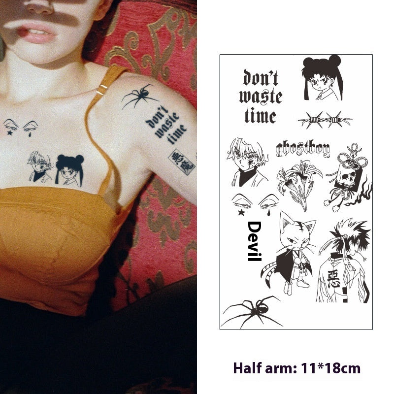 Halbarm Kräuter Tattoo Aufkleber Saft süße Cartoon-Figur dauerhaft nicht reflektierend