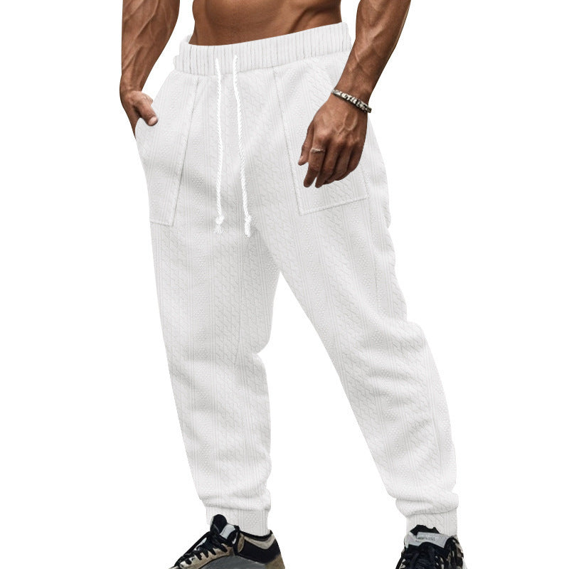 Europäische und amerikanische Herbst- und Winter-Herren-Strickhose aus Tiha, lässig, atmungsaktiv, Sporthose in Übergröße mit Kordelzug