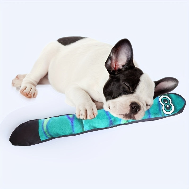 Quietschspielzeug für Hunde, Plüsch, nicht gefüllt, Schlangenform, Druck, Streifen, Kauspielzeug für Hunde, lustiges interaktives Spielzeug, Länge, Heimtierbedarf