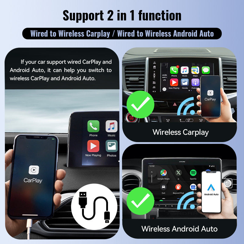 Mini 2-in-1CarplayUSB-Schnittstelle Drahtlose Daten