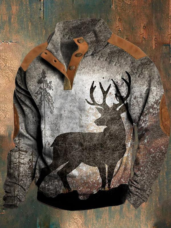 Frühling und Herbst Reißverschluss Digitaldruck Herrenpullover