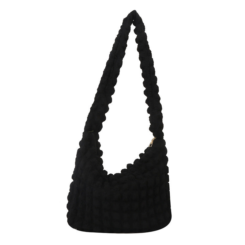 Nischen-Plissee-Wolken, niedlich, schlicht, weich, trendig, im Western-Stil, für Unterarme, Pendlertasche