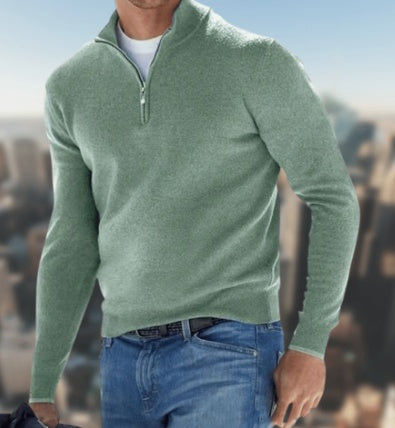Europäische und amerikanische Langarm-Unterhemd Herbst und Winter Herren Strickjacke