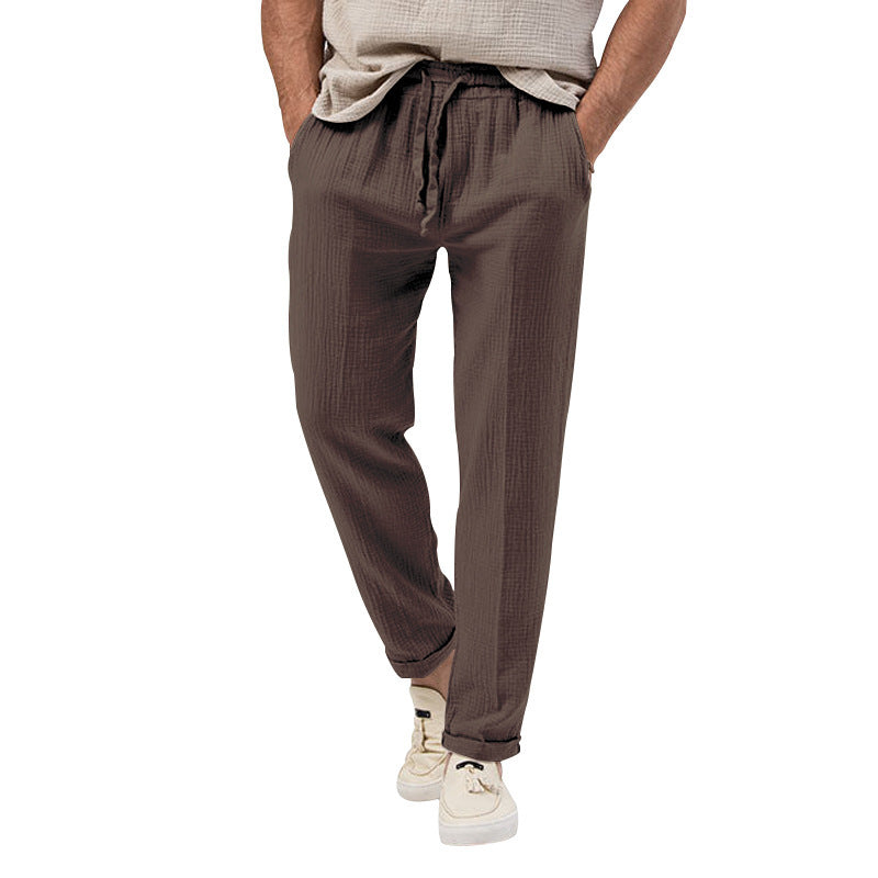 Atmungsaktive einfarbige Sommerhose für Herren in Übergröße, lockere Freizeithose