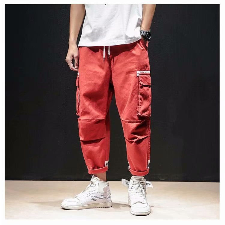 Lockere, gerade 9-Punkte-Hip-Hop-Hose