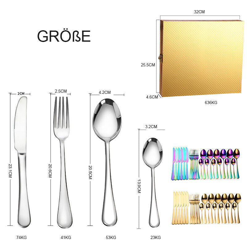 Besteckset 5 Tlg Edelstahl Rostfrei Messer Tisch Essbesteck 1 Personen