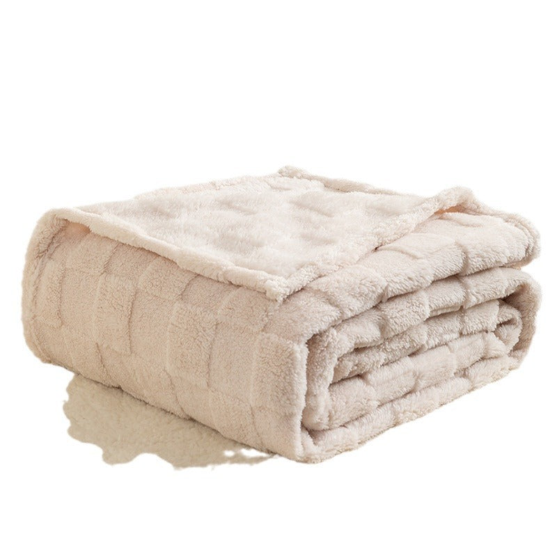 Verdickte Sofabezugdecke, karierte Jacquard-Wolldecke