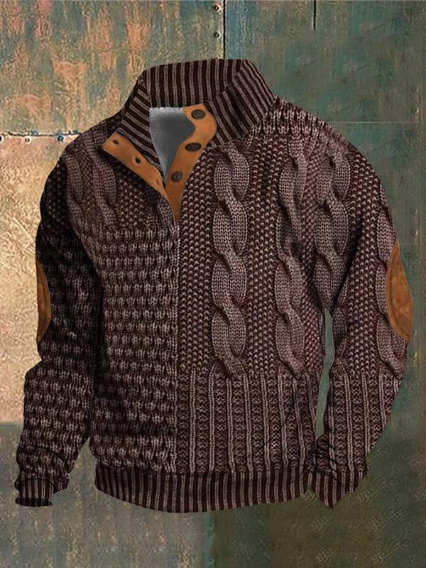 Frühling und Herbst Reißverschluss Digitaldruck Herrenpullover