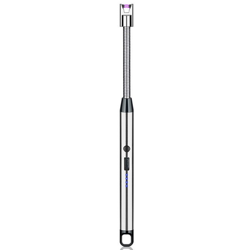 Metal Windproof USB Charging Arc Pulse Burning Torch 360 Degree Hose Candle Gas Range Igniter