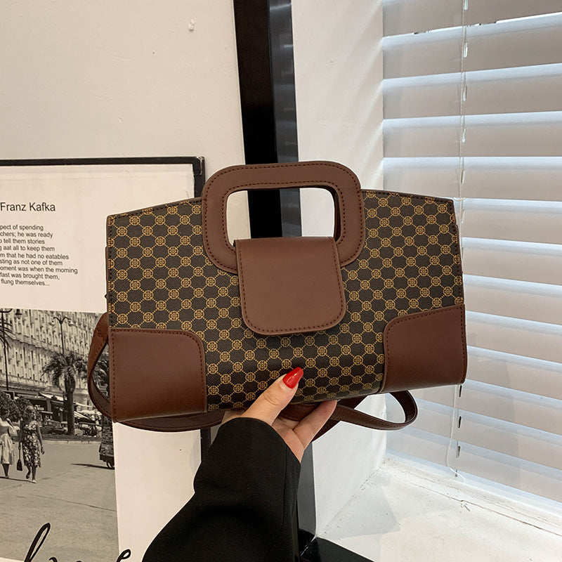 Einfache strukturierte kleine weibliche Mode strukturierte Hand karierte lässige Schulter Messenger Bag