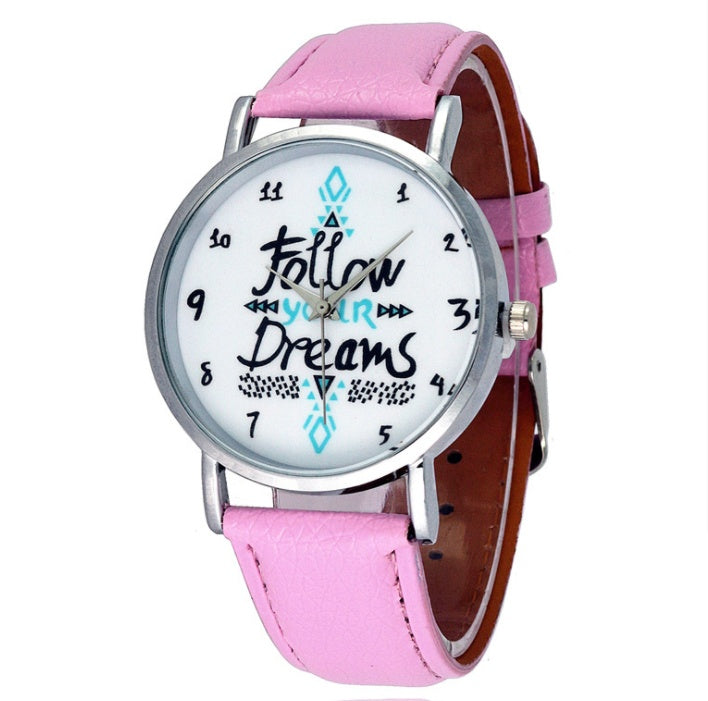 Koreanische version der Englisch muster uhr mode damen gürtel uhr quarzuhr