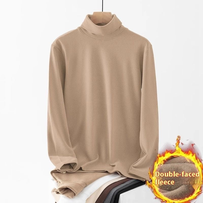 Selbsterhitzendes doppelseitiges Dralon-Rollkragen-Langarm-T-Shirt