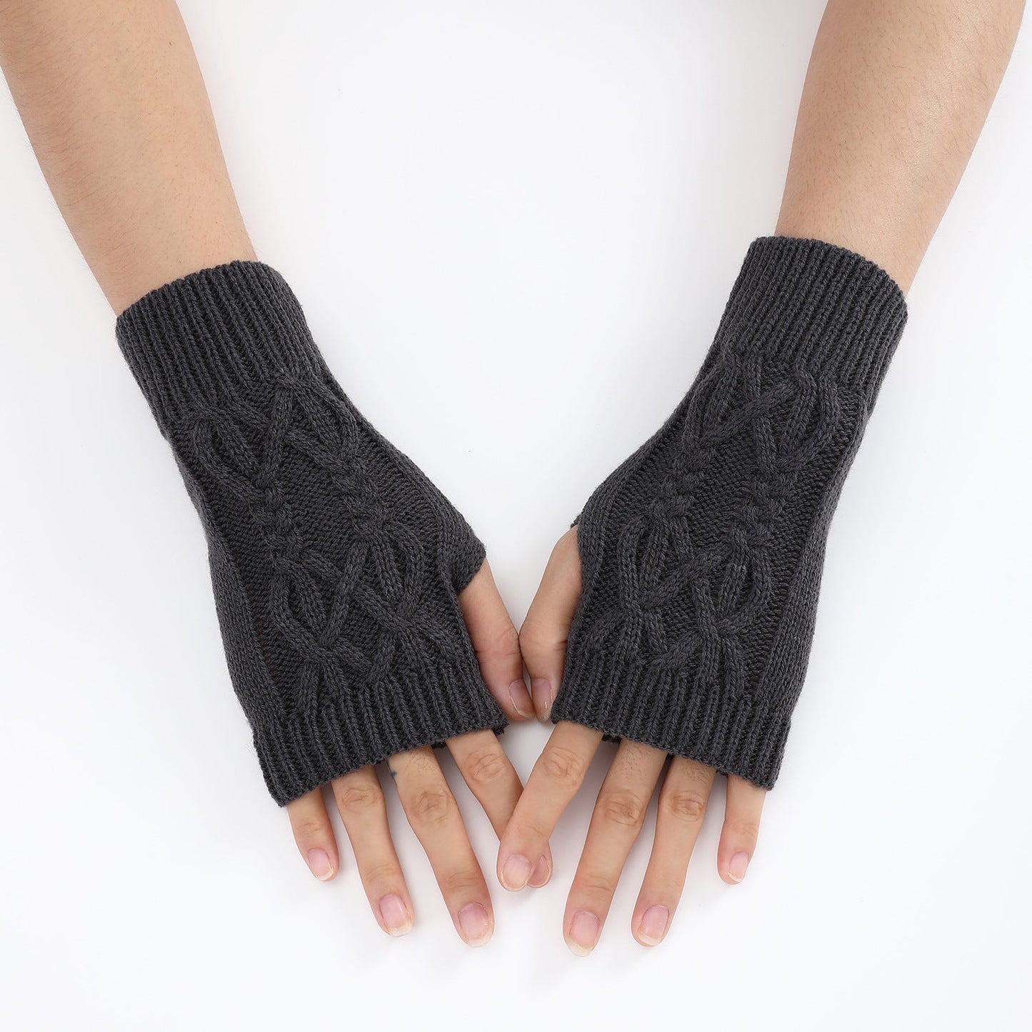 Knitted Half Gloves Female Cute Winter Open Finger Half Finger Student Male And Female Couple Wool
