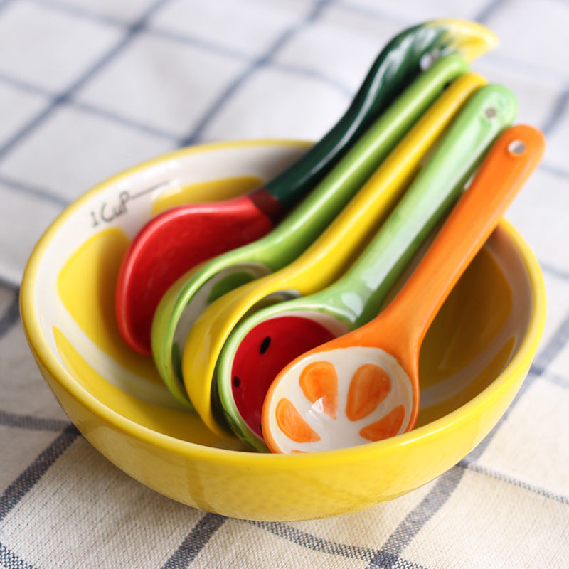 Creative Children's Healthy Underglaze Color Animal Pattern Spoon