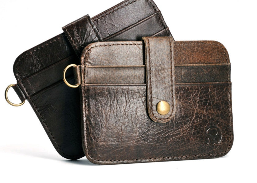 Short Leather Driving Id Card With Pocket Wallet