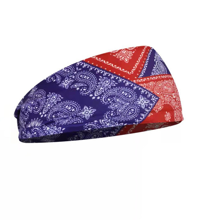 Bedrucktes elastisches Haarband, farbenfrohes geometrisches breitkrempiges Sport-Stirnband