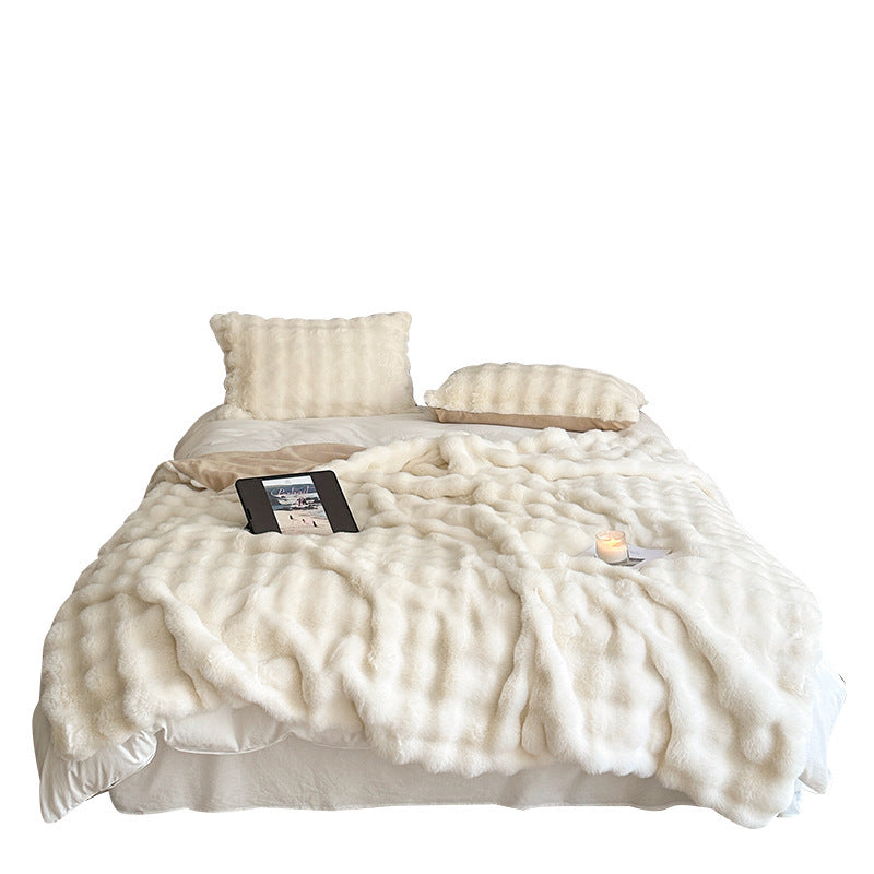 Rex Rabbit Velvet Blanket Thickened Warm Fur Velvet Nap Blanket