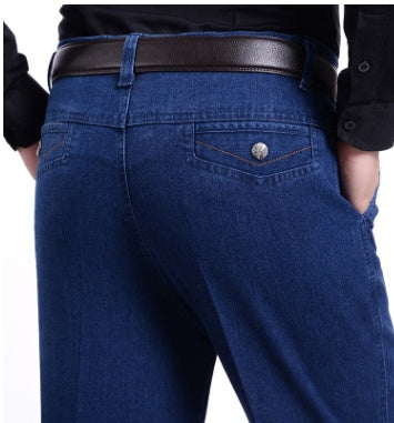 Frühling und Herbst in den alten Männer Jeans Großhandel in den älteren Menschen lose Taille elastische Denim-Hose Jeans