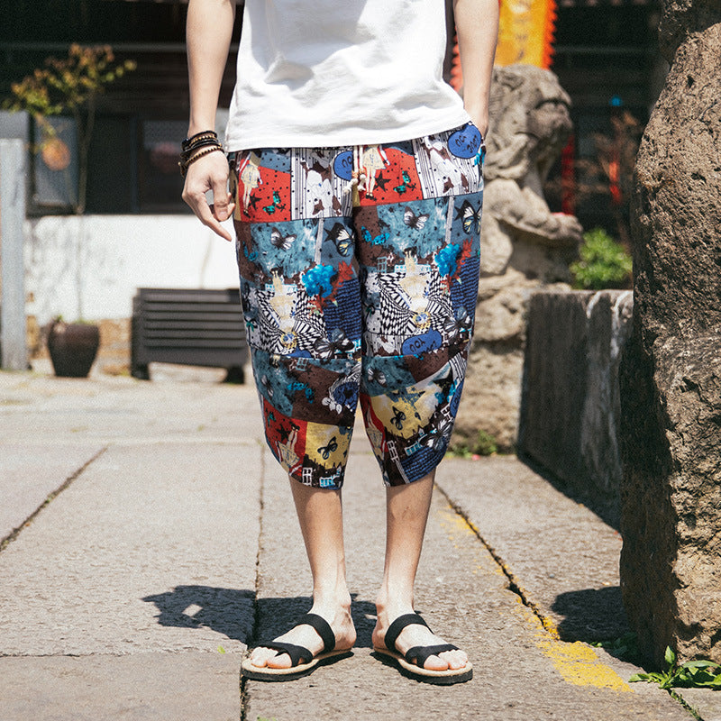 Lockere Retro-Kurze Hose in Übergröße