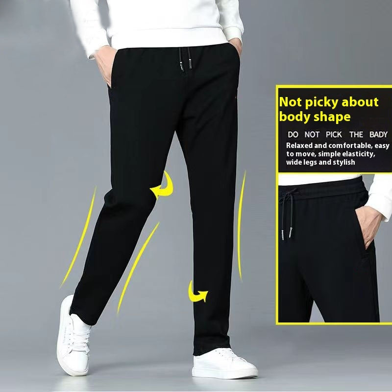 Gerade schwarze, lockere, lässige Strick-Sporthose