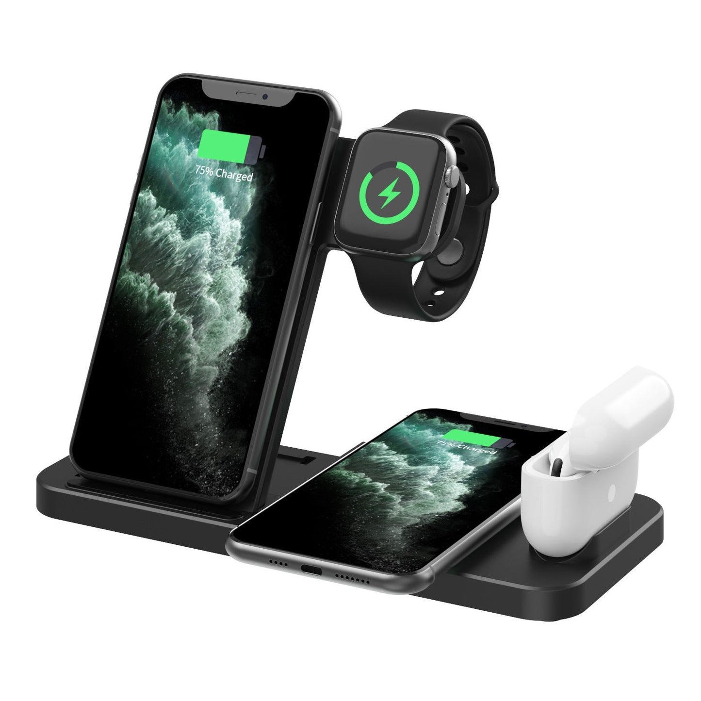Kabelloses Ladegerät Kabelloses 3-in-1-Ladegerät für Telefone und Uhren