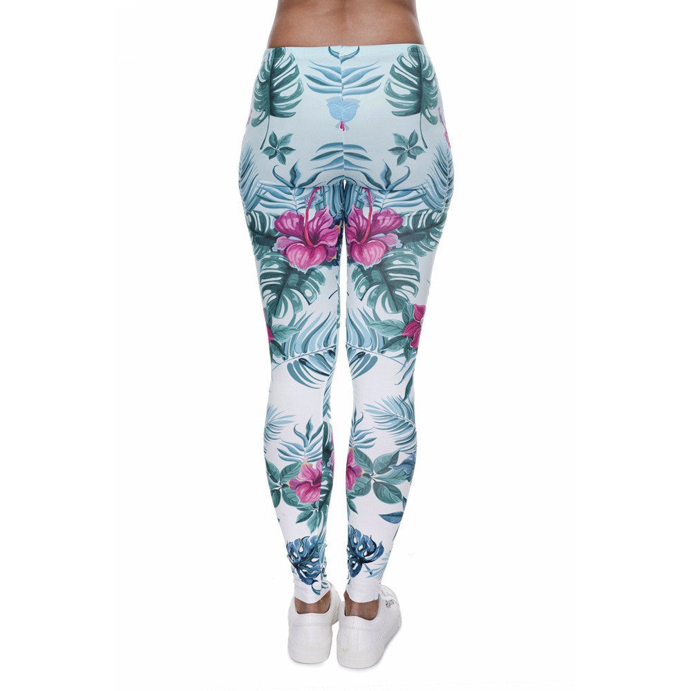 Kurze Hose mit Blatt- und Schildpatt-Blumenmuster auf der Rückseite