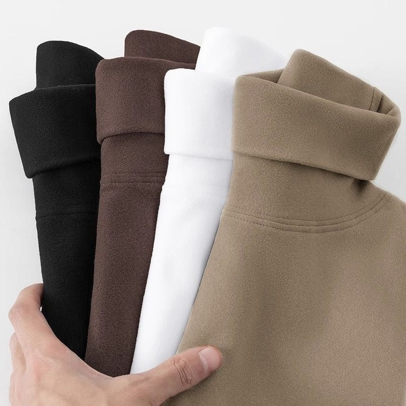 Selbsterhitzendes doppelseitiges Dralon-Rollkragen-Langarm-T-Shirt