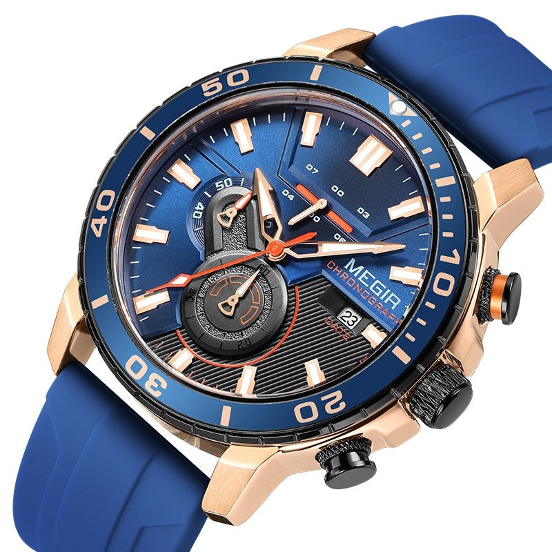 Uhr Multifunktions Chronograph Kalender Sport Herrenuhren