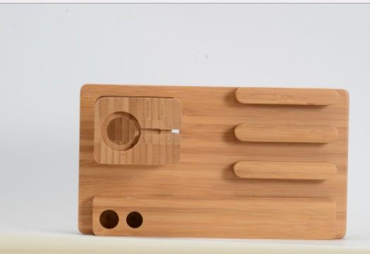 Kompatibel mit Apple, Bambus, Holz und Mobile Apple Watch Halterung Lade Holzhalterung Multifunktions-flache Handy-Basis