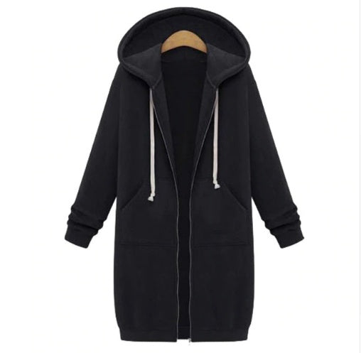 Kapuzen langarm winter pullover damen jacke in eine lange dicke hemd