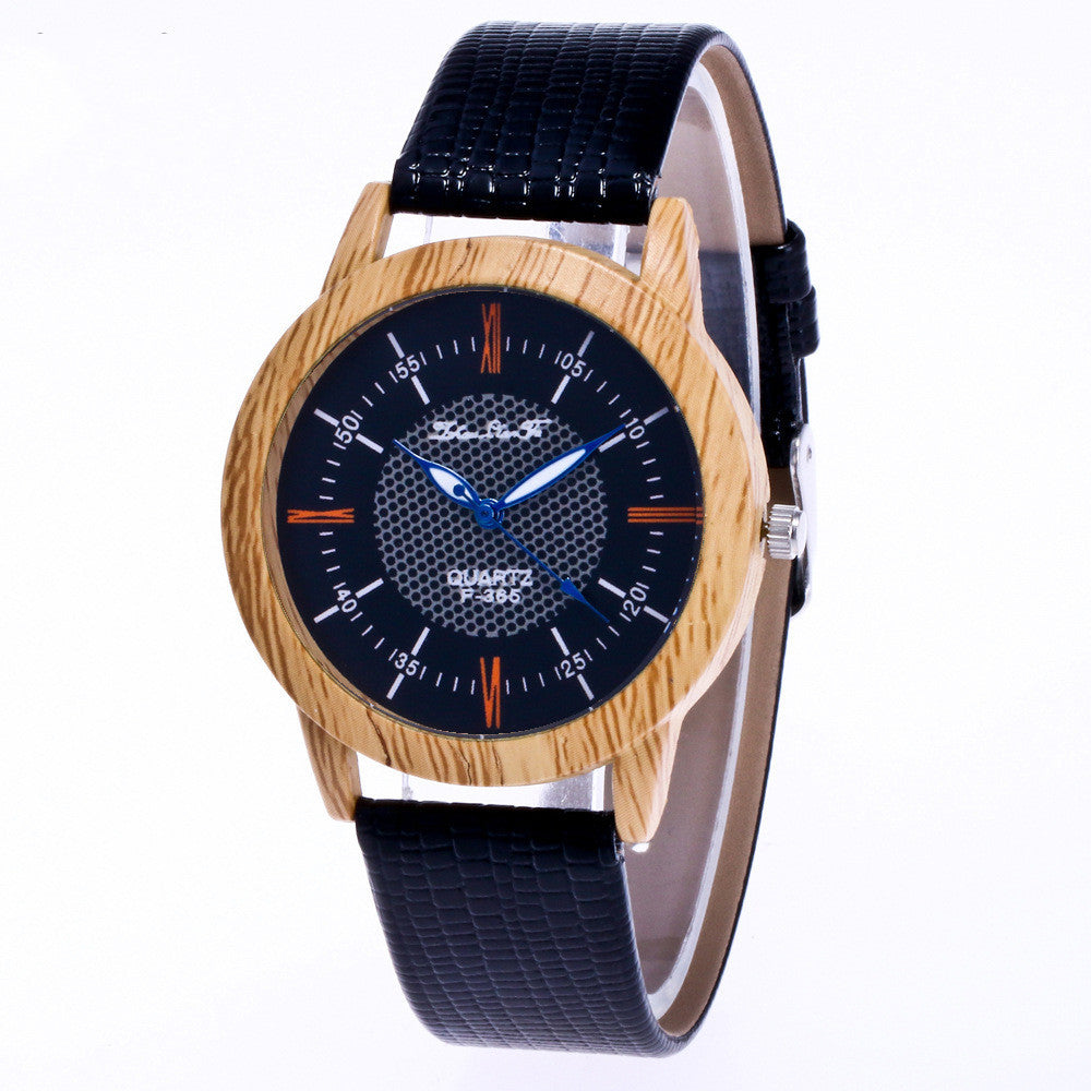 Leder-Holz-Uhr