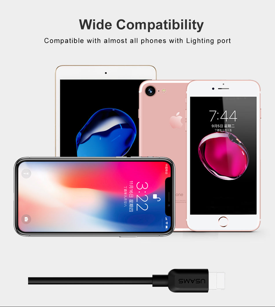 Kompatibel mit USB-Kabel für Ladegerät X 8 7 6 6s Plus 5 5s SE, 2A 1M Mobiles USB-Datenkabel für Kabel für Lightning-Kabel