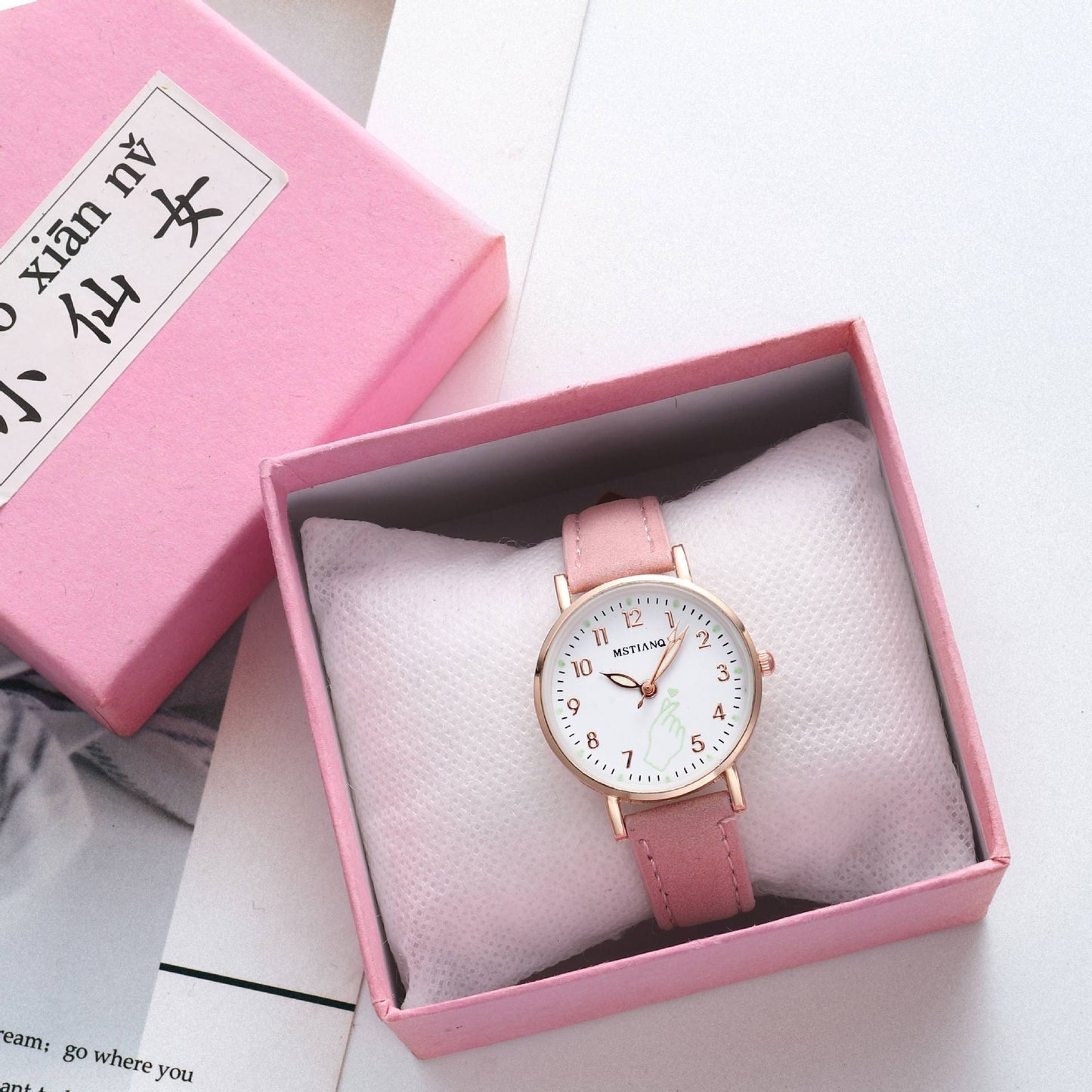 Luminous als herz uhr weibliche Koreanische version einfache