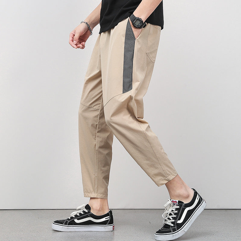 Gekürzte, dünne, lässige Hose mit Kordelzug