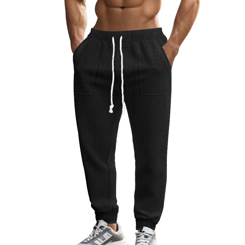 Europäische und amerikanische Herbst- und Winter-Herren-Strickhose aus Tiha, lässig, atmungsaktiv, Sporthose in Übergröße mit Kordelzug
