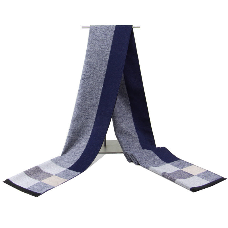 Modischer, lässiger, warmer Jacquard-Strickschal für Herren