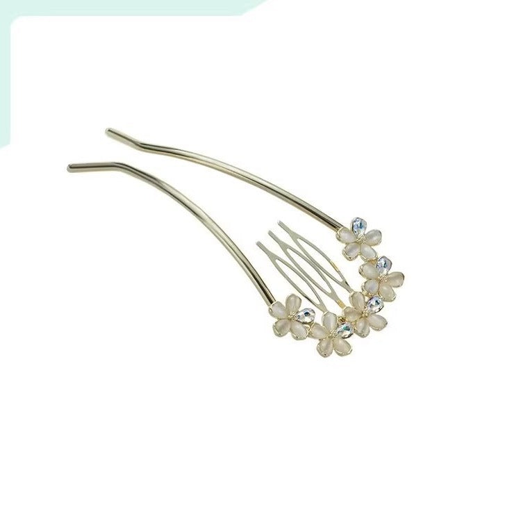 Antike elegante Opal Blume U-förmige Haarnadel High Sense