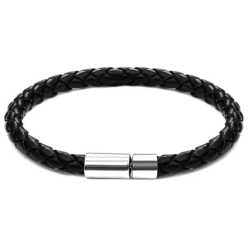Lässiges, schlichtes Armband aus gewebtem PU-Leder