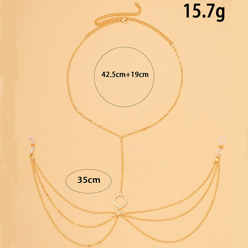 Sexy Diamant Nippel Kette Brust Halskette