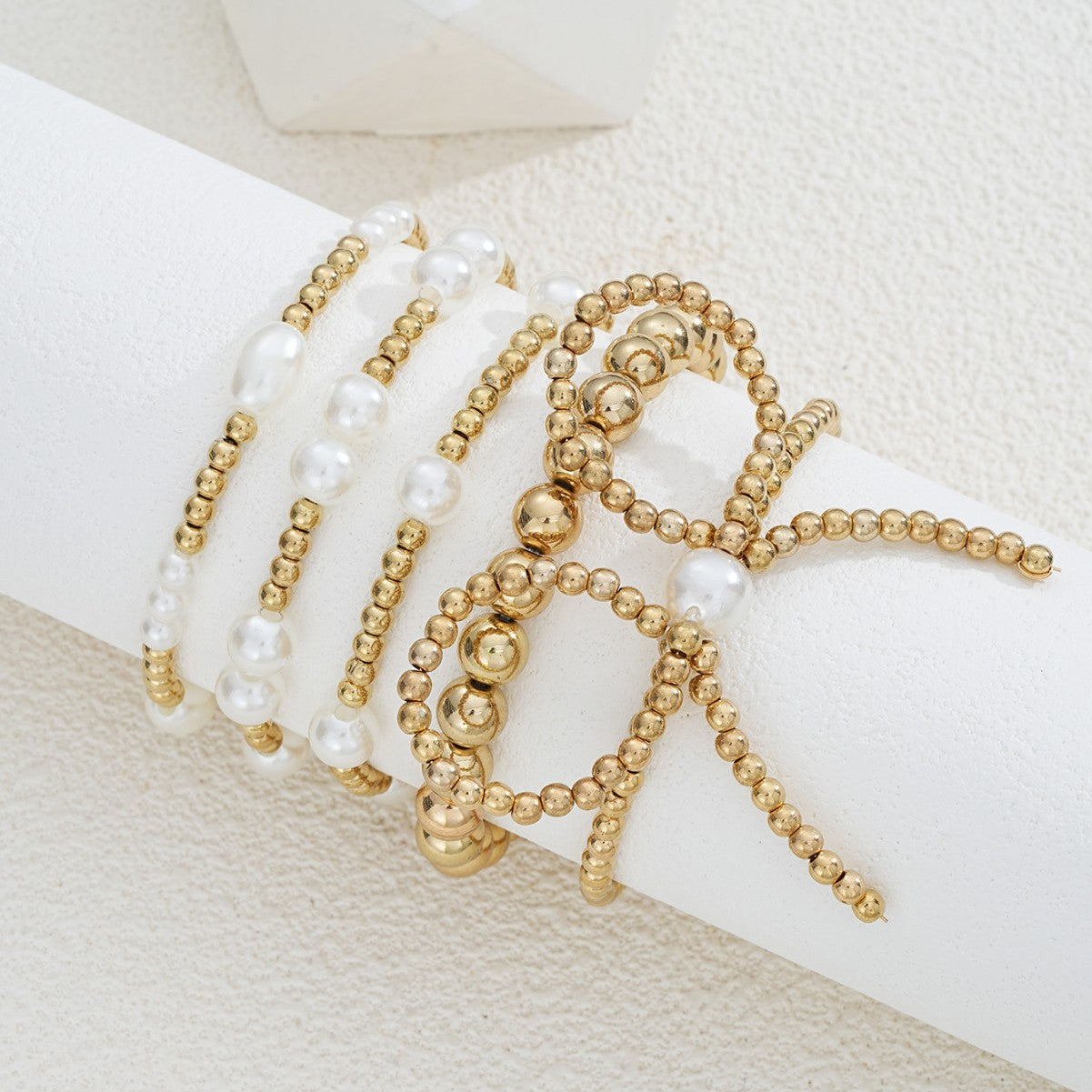 5-piece Set Stylish Graceful Simple Stretch Bracelet For Women