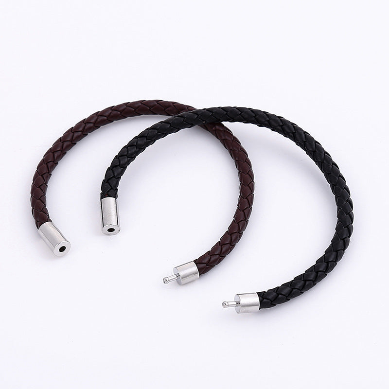 Lässiges, schlichtes Armband aus gewebtem PU-Leder