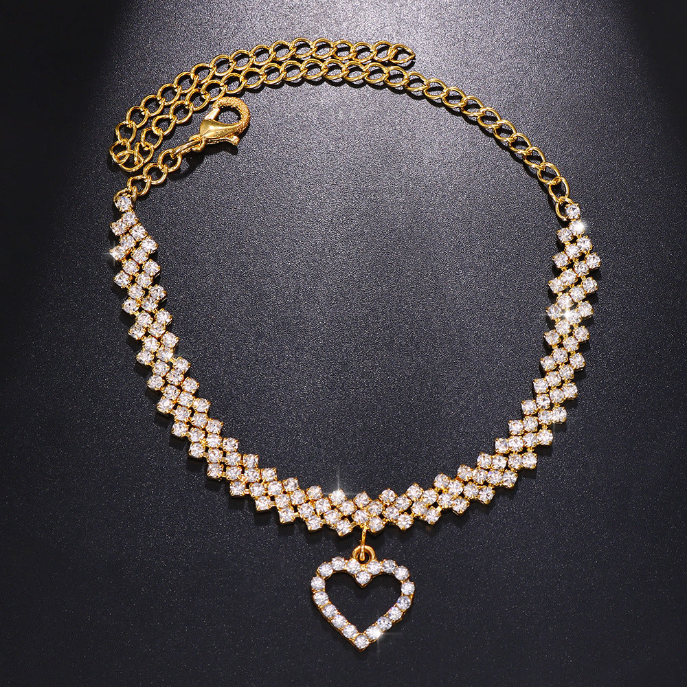 Modisches Fußkettchen mit Diamant-Strass für Damen